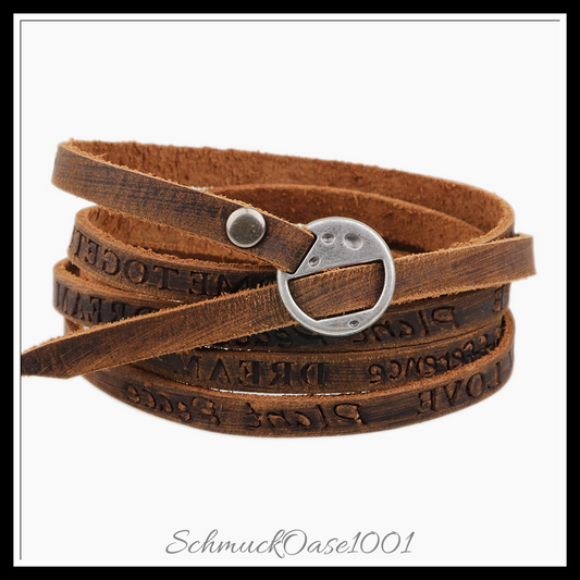 Dual-use lederarmband & kettengürtel mit legierung-styling in den farben lederkord, legierung, flachrund, dual-use