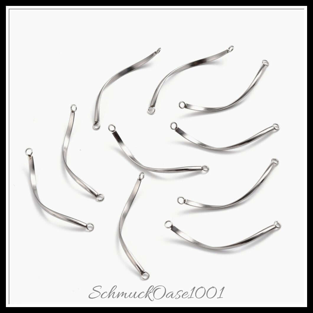 Twist-anhänger aus edelstahl – 42x2x1 mm – 20 stück, in der farbe edelstahl 304, twist, stempelbar, wunderschön für dekorative akzente in schmuckprojekten