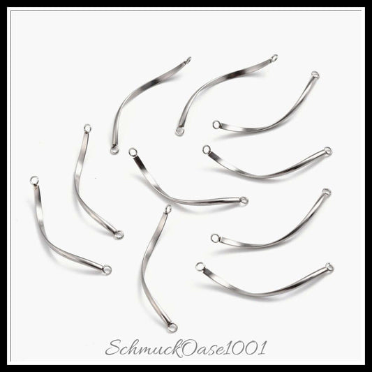 Twist-anhänger aus edelstahl – 42x2x1 mm – 20 stück, in der farbe edelstahl 304, twist, stempelbar, wunderschön für dekorative akzente in schmuckprojekten