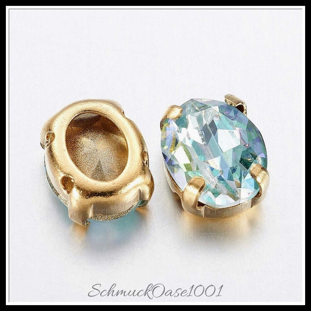 Nähen auf rhinestone – ellipsenförmig / 10x8x5 mm – 10 stück, zusätzliches detailbild, kreativ und vielseitig einsetzbar