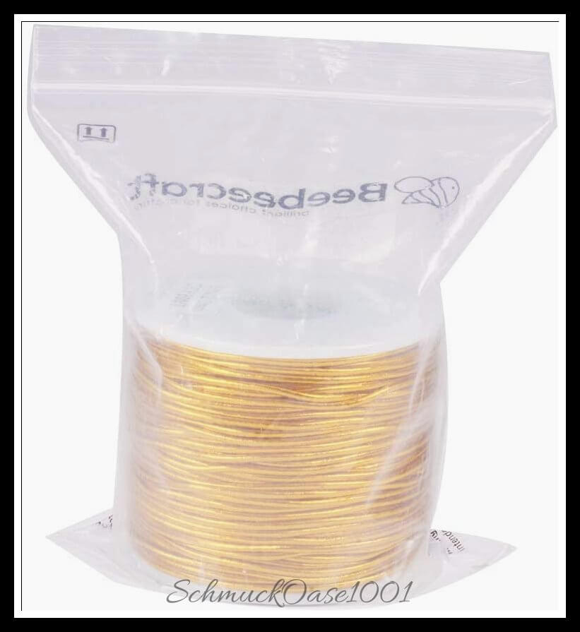 Elastische stretchschnur – rund / ø1–2 mm – dunkelgold – 1 rolle, zusätzliches detailbild