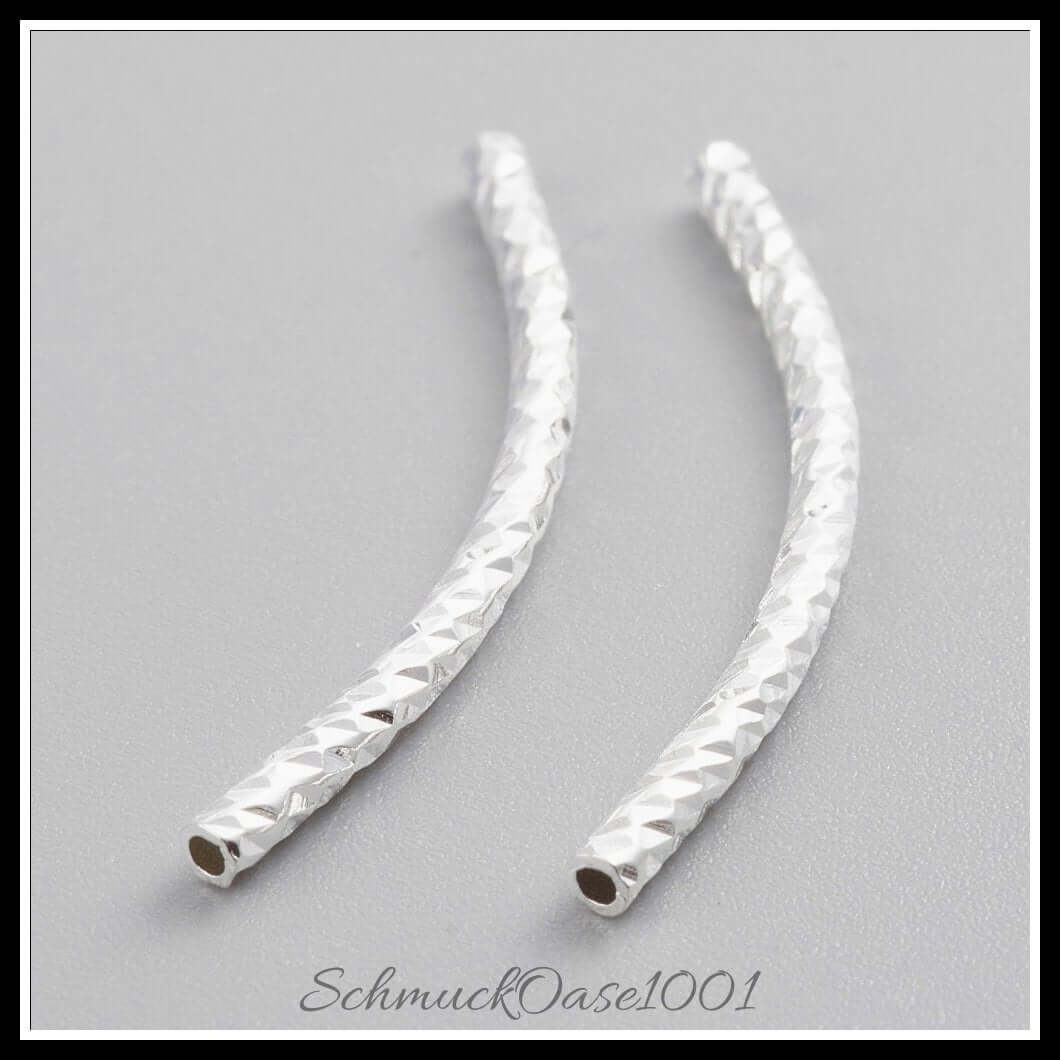 Messingrohrperlen – tube / 25x1.5 mm – 18 stück, zusätzliches detailbild, perfekt für die herstellung individueller ketten und armbänder