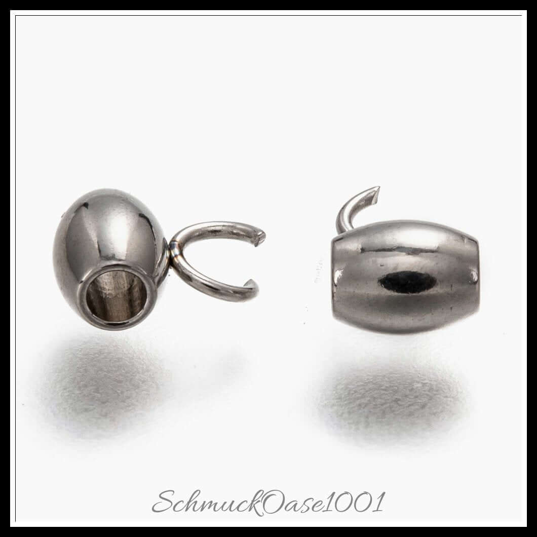 Edelstahl hanger link – oval klein / 7x5x4 mm / 20 stück, aus edelstahl 304 / oval in der farbe edelstahl farbe und größe 7x5x4 mm, loch: 2 mm / 20 st.
