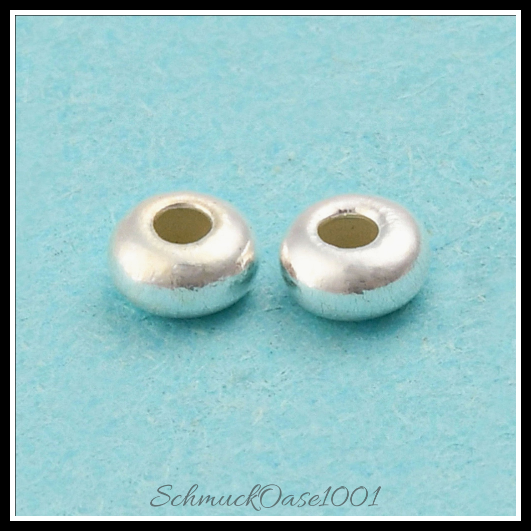 925 sterling silber zwischenperlen, donut, silber – 50 stk. in den größen silber
