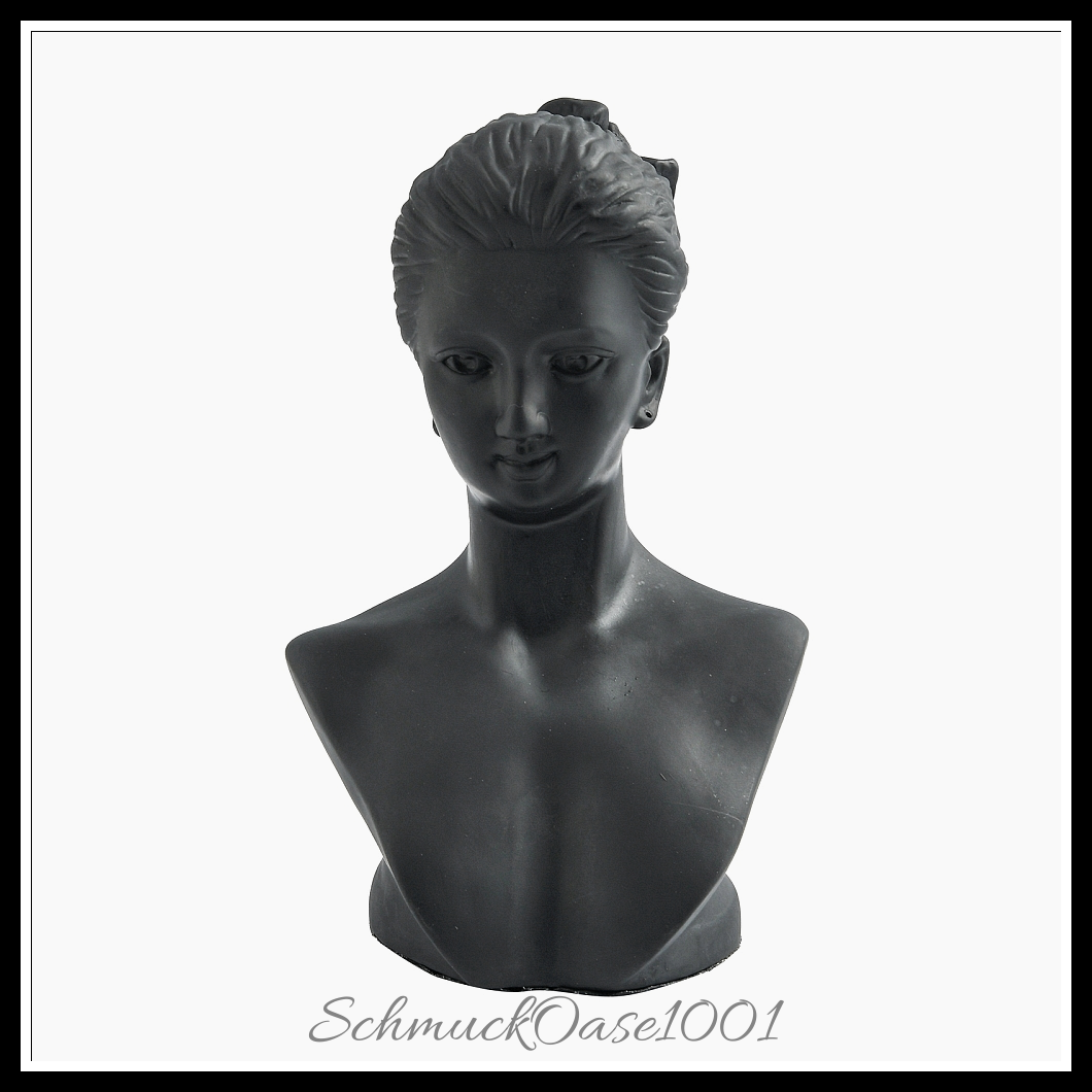 Stereoskopische kunststoff-schmuck halskette display büste – schwarz aus 200x130 mm 1 stk. in den größen schwarz