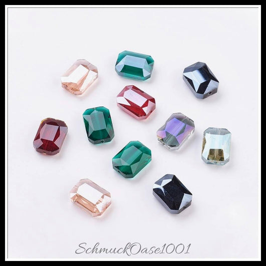 Elektroplattierte glasperlen – rechteck / 18x13x6 mm / 22 stück, in der farbe mix, ausdrucksstark und ideal für auffällige designs