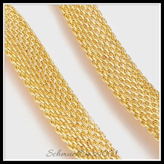 Messing meshkette – 24k vergoldet – mit karabinerverschluss / 15.9" / 1 stück, in der farbe gold