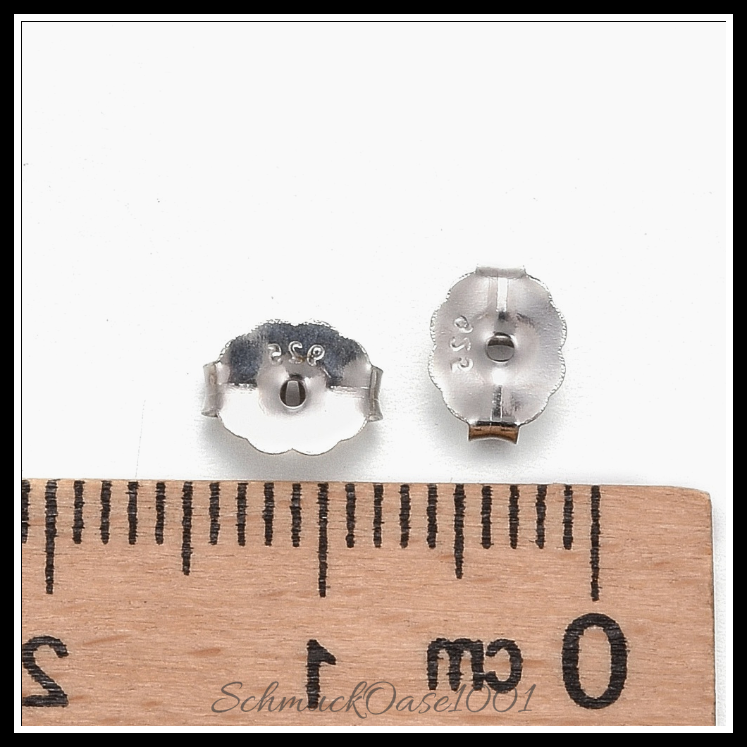 925 sterling silber ohrstecker, platiniert – platin farbe, 10 stk. aus 5x6x3 mm bohrung: 0.7 mm 10 stk.