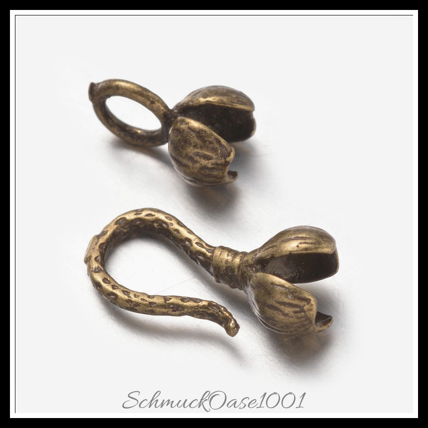 Messing verschlüsse haken & s-haken, mit blume, bleifrei,cadmiumfrei – 3/4 sets, aus antik bronze in der farbe messing, mit blume, bleifrei, cadmiumfrei und größe 28x7x6 mm 3.5 mm innen durchmesser 3 sets, perfekt für die herstellung individueller ketten und armbänder