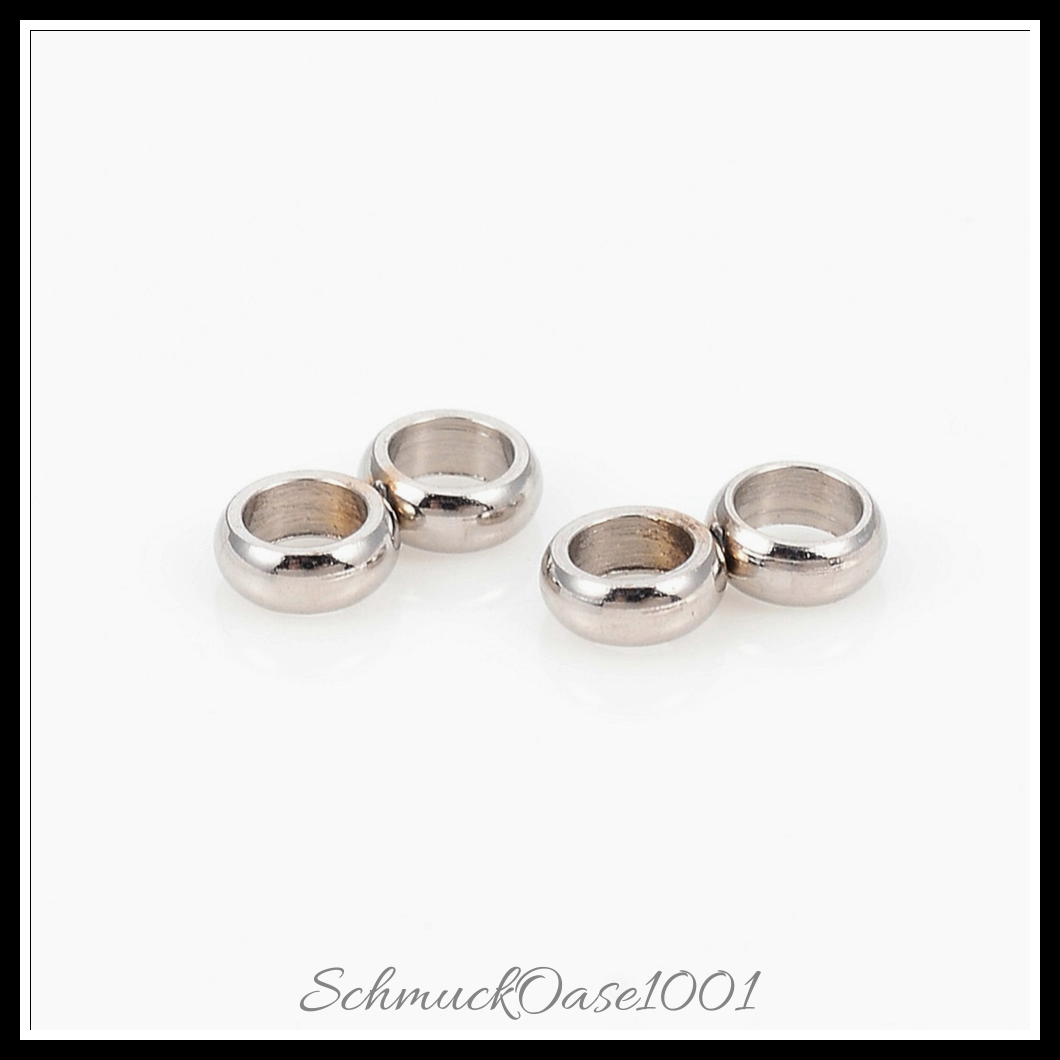 304 edelstahl-abstandsstangen, doppel-ring, 16 stk.