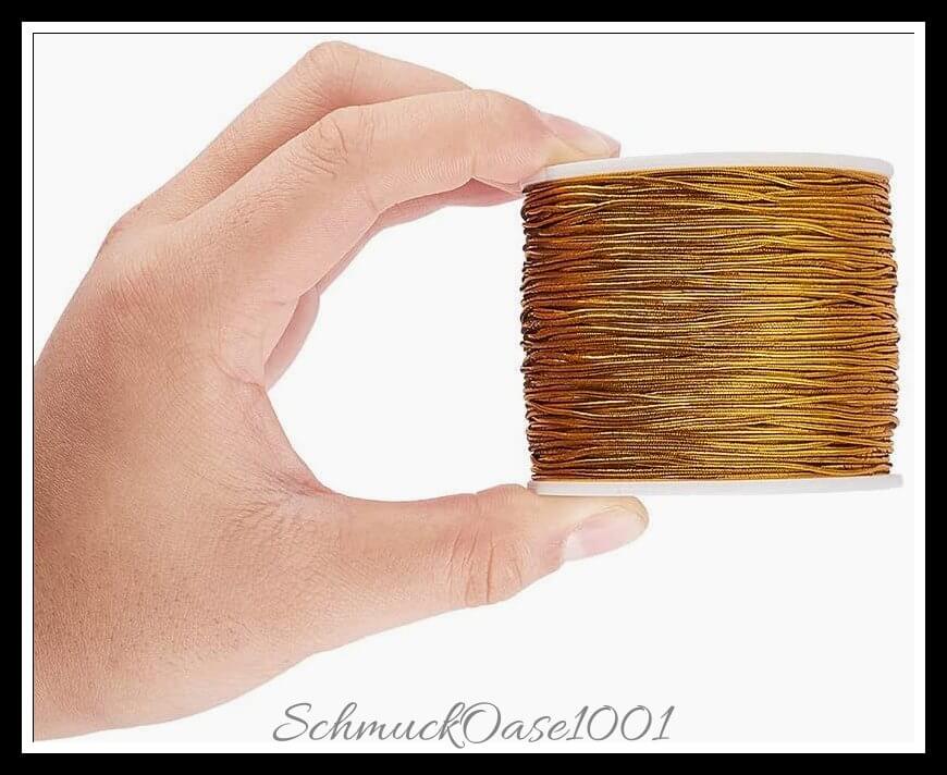 Elastische stretchschnur – rund / ø1–2 mm – dunkelgold – 1 rolle, zusätzliches detailbild