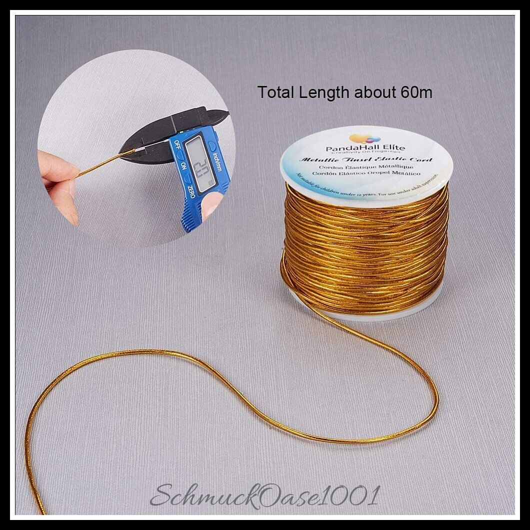 Elastische stretchschnur – rund / ø1–2 mm – dunkelgold – 1 rolle, zusätzliches detailbild