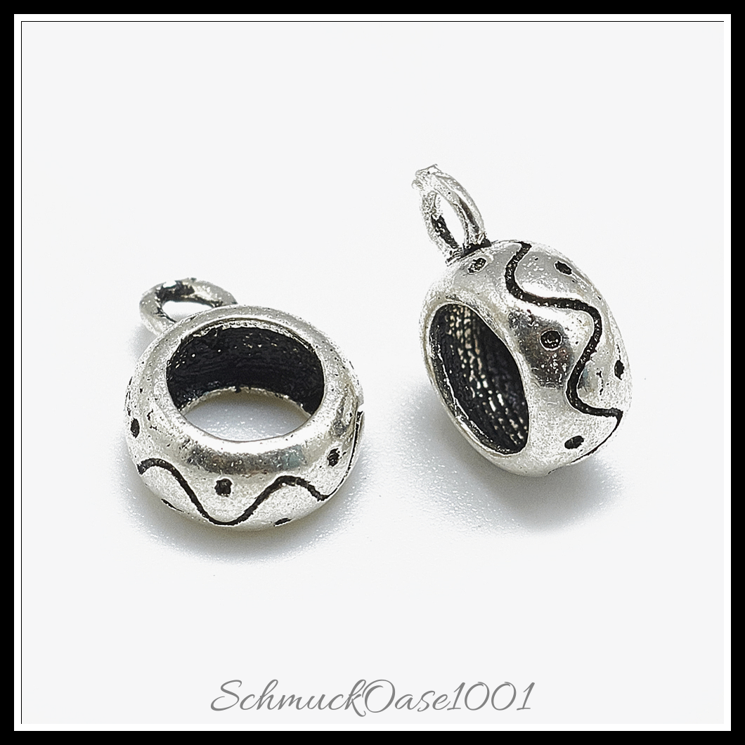 Thai 925 sterling silber aufhänger verbinder, donut – 5 stk.