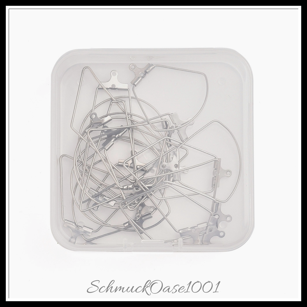 304 edelstahldrahtanhänger, raute & trapez & sektor & ring, edelstahl farbe, 1 kasten, aus edelstahl farbe in der farbe 304 edelstahl und größe 21 gauge, 64x63x20 mm, ca. 20 stk./kasten