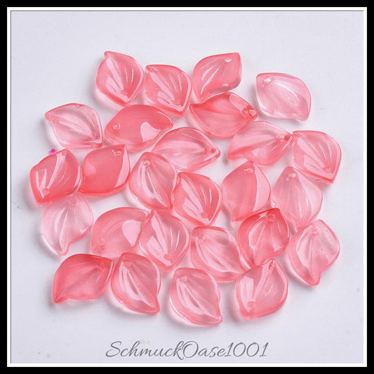 Spray painted glasanhänger – blatt / 16x11.5x3.5 mm – 50 stück, in der farbe glas, spray painted, transparent, blatt, wunderschön für dekorative akzente in schmuckprojekten