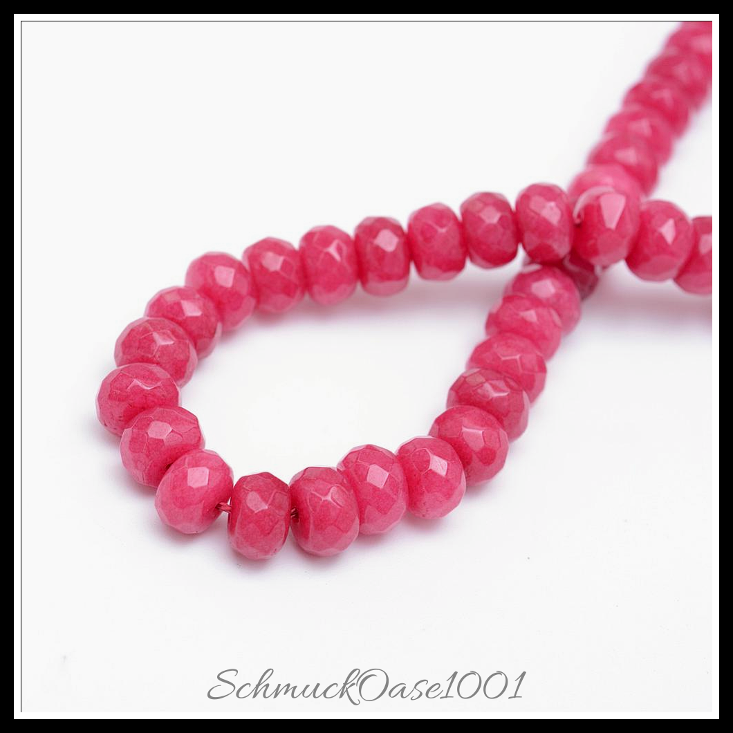 Natürliche jadeperlen, gefärbt, facettiert – rondell, verschiedene farben, aus koralle in der farbe natuerliche weisse jade, gefaerbt, facettiert, rondell und größe 4-5x3 mm bohrung: 0.5 mm ca. 115-120 stk pro strang 13.39-13.98 zoll (34-35.5 cm) 2 stränge, ausdrucksstark und ideal für auffällige designs
