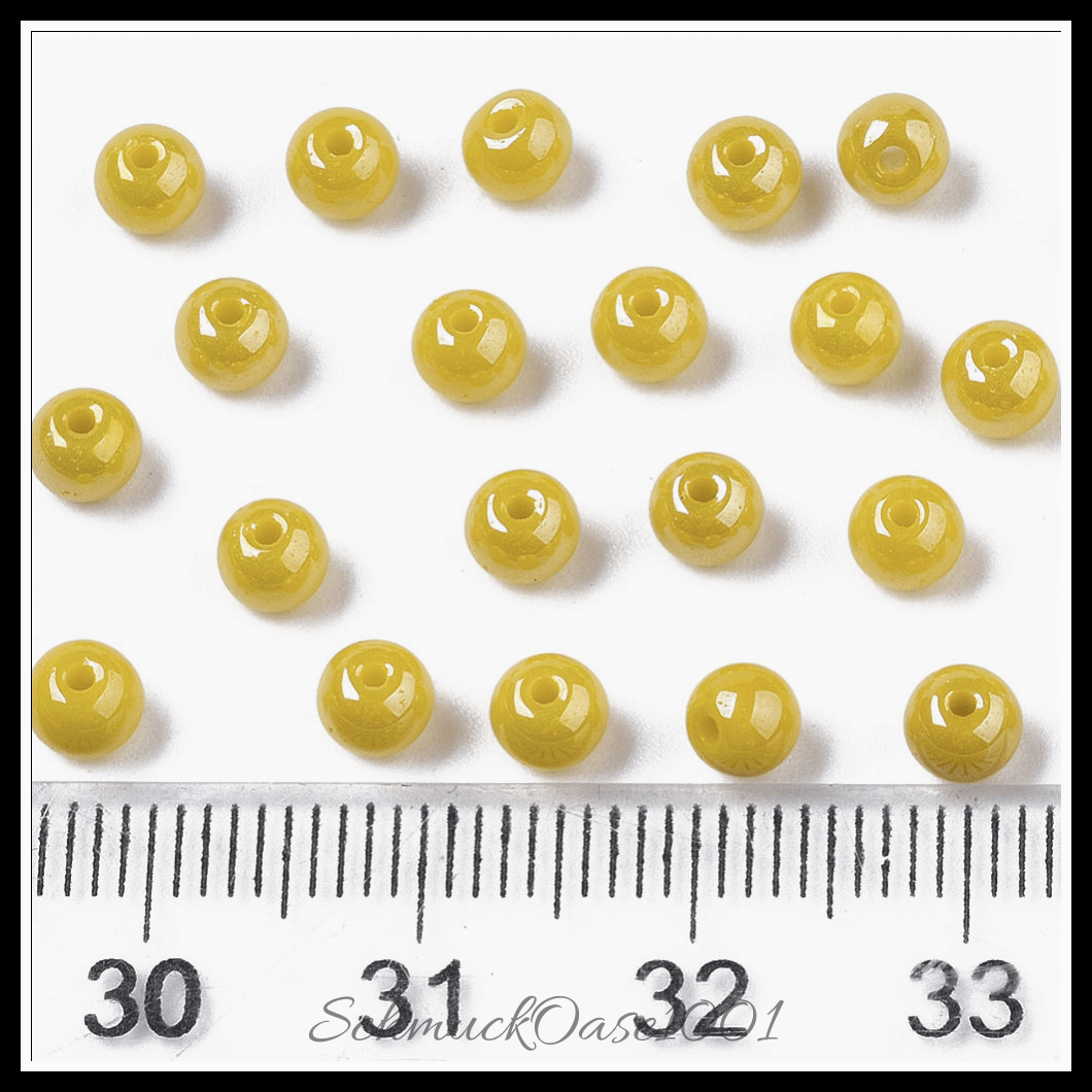 Undurchsichtige glasperlen – runde – dark khaki – glänzend – 40g, aus dark khaki in der farbe glas, undurchsichtig, glänzend, rund und größe 4x3 mm, loch: 1 mm; 40 gramm