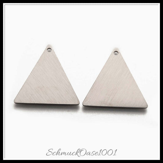 Edelstahl anhänger – dreieck – laserschnitt / 25x25x1 mm – 4–8 stück, in der farbe edelstahl 304, dreieck, laserschnitt, doppelseitig, stempelbar, wunderschön für dekorative akzente in schmuckprojekten