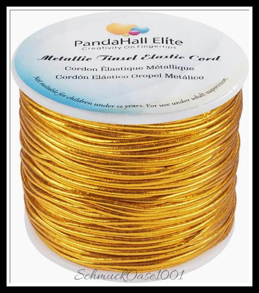 Elastische stretchschnur – rund / ø1–2 mm – dunkelgold – 1 rolle, in der farbe stretch, rund, elastisch, schnur