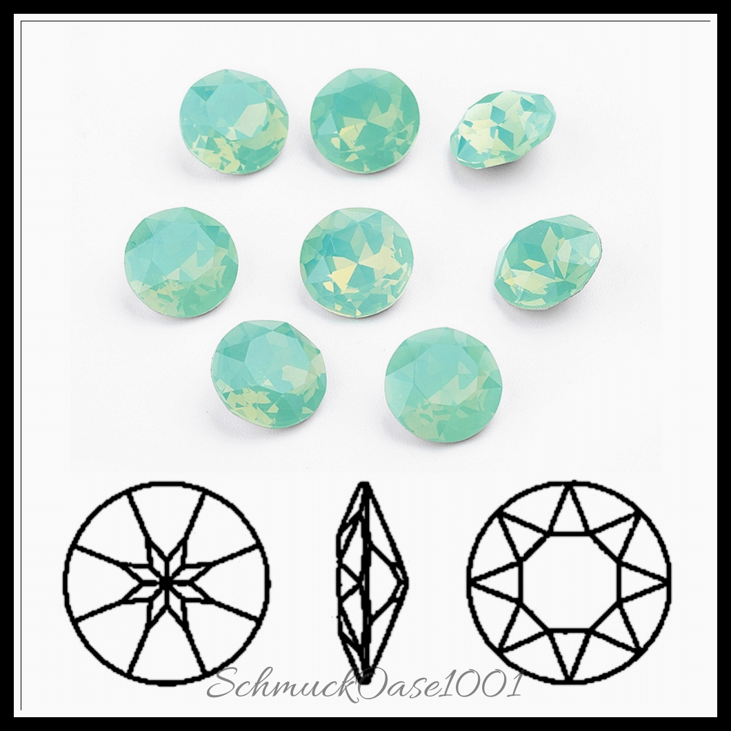 K9 glasrhinestone cabochons – klasse a – facettiert – flachrund – farbig – 10mm – 24 stück, in der farbe k9 glasrhinestone, klasse a, facettiert, flachrund