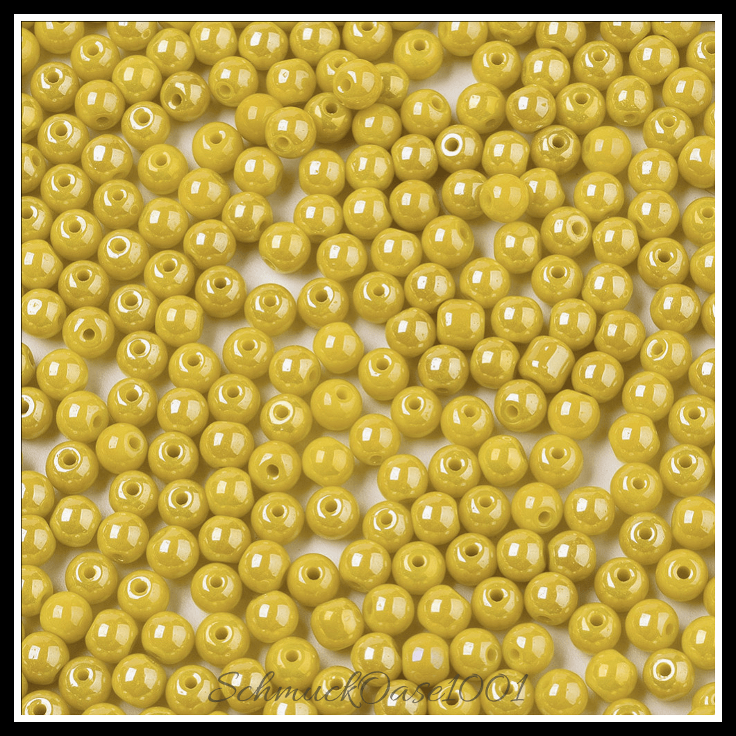 Undurchsichtige glasperlen – runde – dark khaki – glänzend – 40g, aus dark khaki in der farbe glas, undurchsichtig, glänzend, rund und größe 4x3 mm, loch: 1 mm; 40 gramm