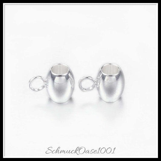 Edelstahl hanger link – oval / 8x6x5 mm / 20 stück, in der farbe silber