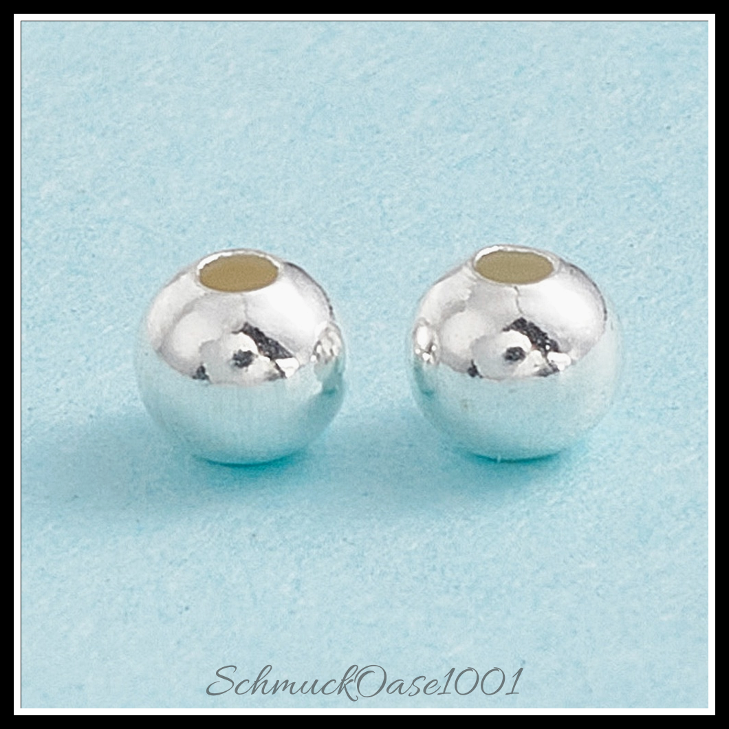 925 sterling silber zwischenperlen, rund – silber, 50 stk. in den größen silber