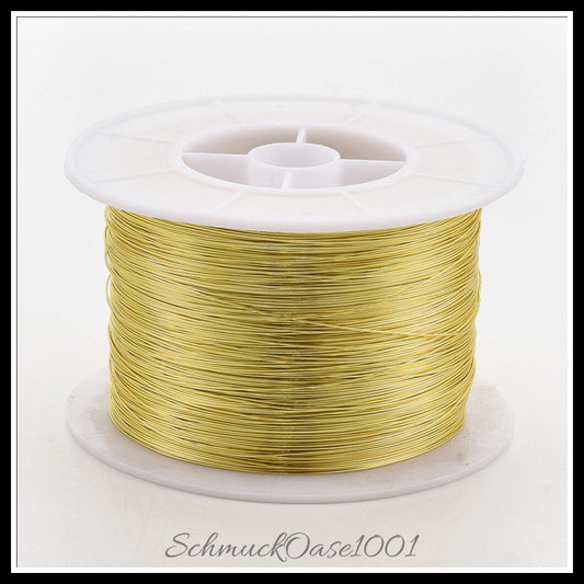 Kupfer schmuckdraht – golden – 0.3–0.4 mm – 1 rolle, in der farbe kupfer, langlebig plattiert, golden