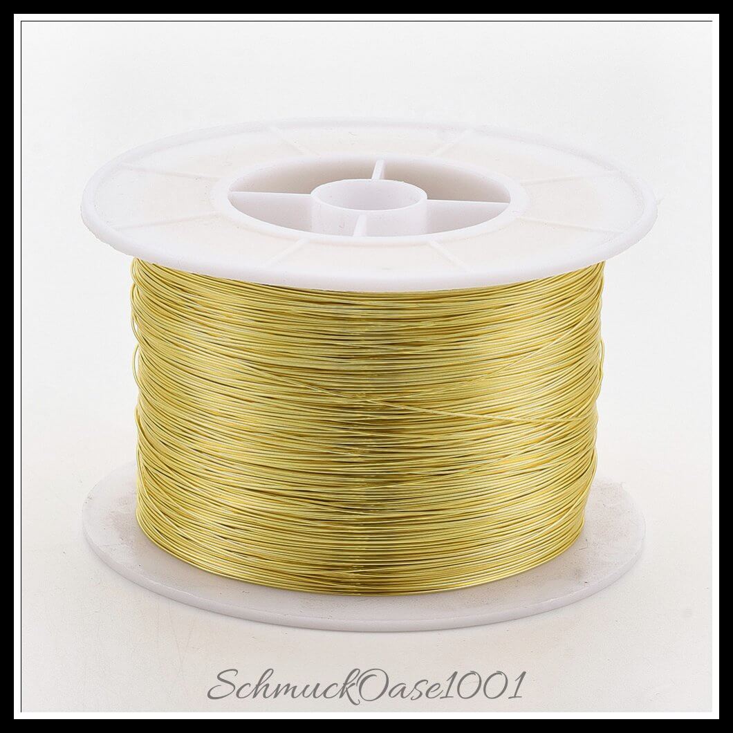 Kupfer schmuckdraht – golden – 0.3–0.4 mm – 1 rolle, in der farbe kupfer, langlebig plattiert, golden