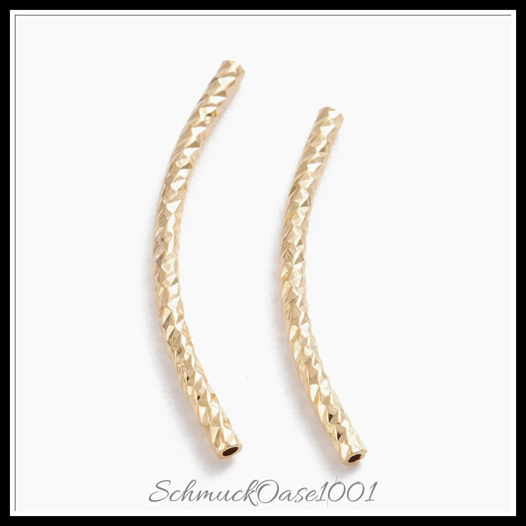 Messingrohrperlen – tube / 25x1.5 mm – 18 stück, zusätzliches detailbild, perfekt für die herstellung individueller ketten und armbänder