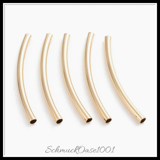 Messingrohrperlen – tube / 30x2 mm / 20 stück, in der farbe gold