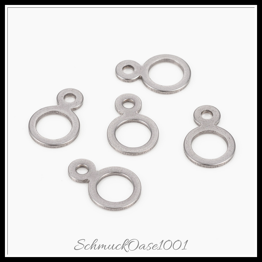 304 edelstahl aufhängeringe, ring, 10 stk. in den farben 304 edelstahl