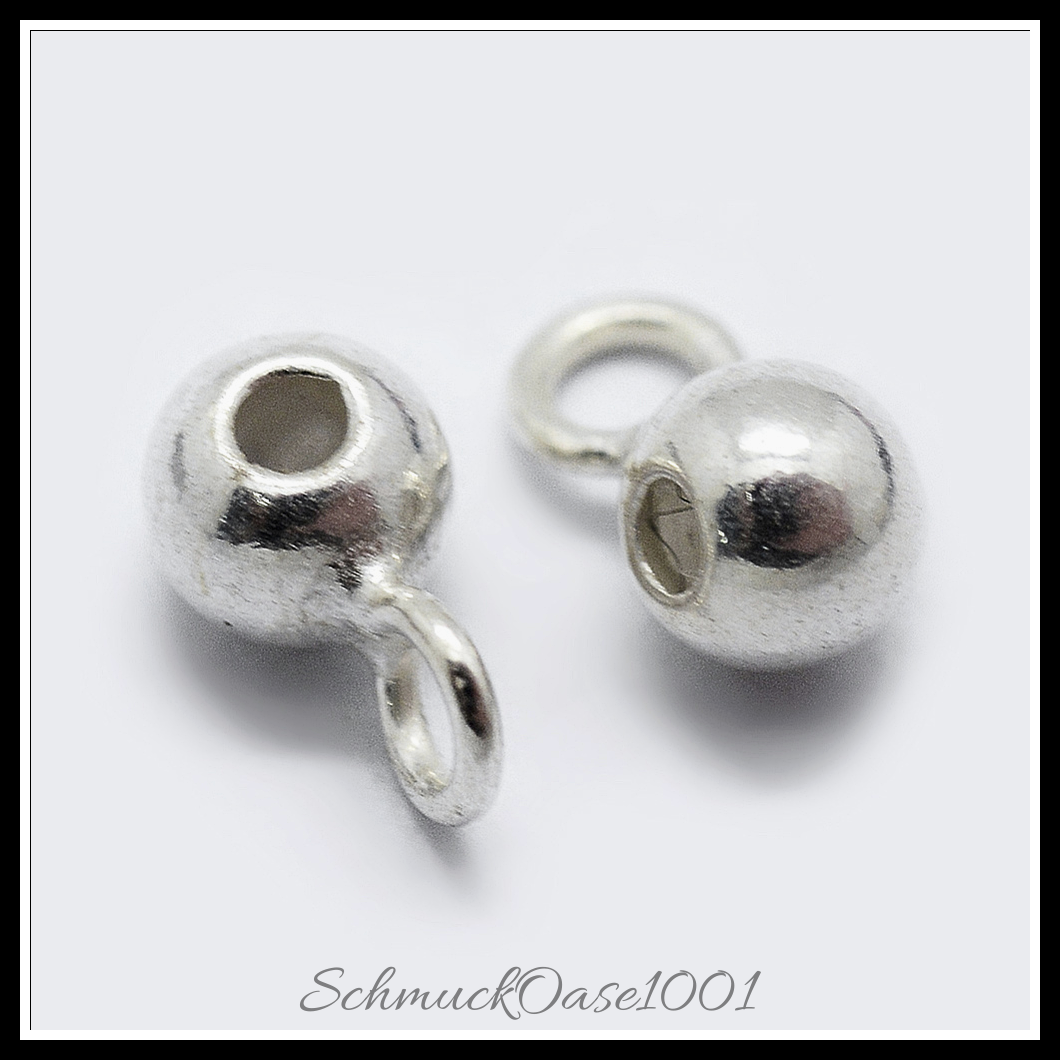 925 sterling silber aufhänger verbinder, silber – 1 stk., aus silber in der farbe 925 sterling silber, aufhänger verbinder und größe 5.5x2.5x3 mm, loch: 1 mm und 1.2 mm