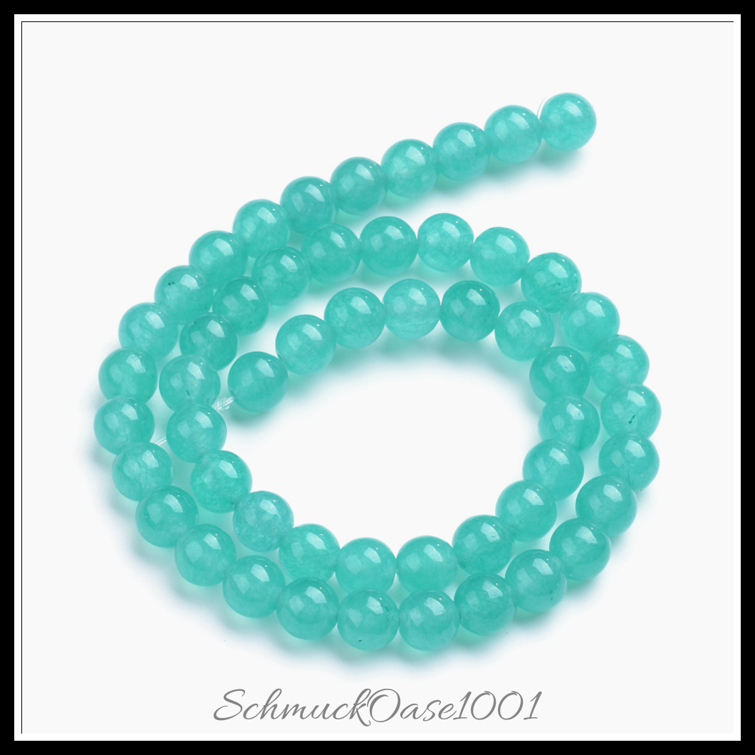 Natürliche jadeperlen, gefärbt – rund, 6 mm, verschiedene farben, aus gelb, rauchweiß in der farbe natuerliche weisse jade, gefaerbt, rund und größe 6 mm bohrung: 1 mm ca. 66 stk pro strang 15.7 zoll 1 strang, ausdrucksstark und ideal für auffällige designs