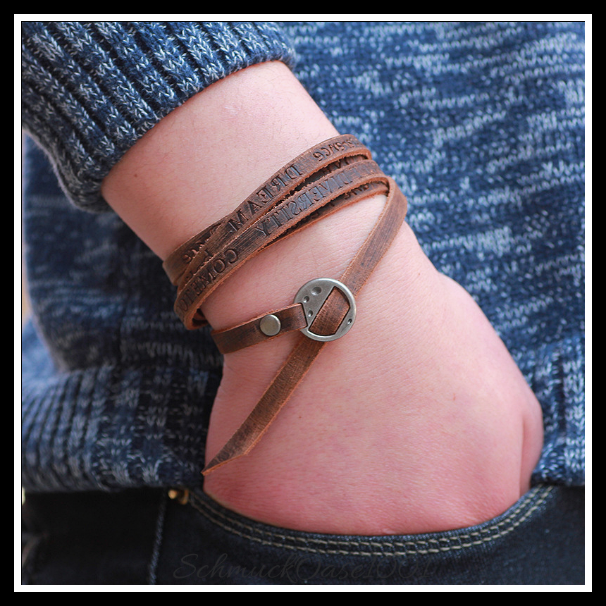 Dual-use lederarmband & kettengürtel mit legierung-styling in den größen antik silber