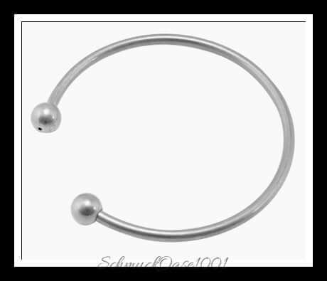 Halbfertiger armreif-rohling aus messing mit drehbaren abschlusskugeln – zur herstellung individueller armreifen 3 farben – 1 stück, in der farbe messing, offen, mit drehbaren abschlusskugeln, platin-/gold-/silberfarben