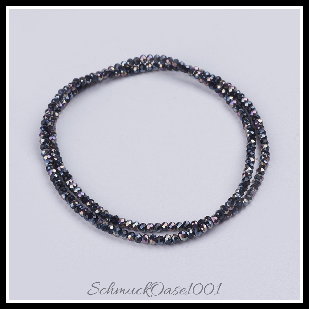 Facettierte rondelle – galvanisierte glasperlen, in schwarz,rot,grün,vergoldet-2 stränge, aus grün überzogen in der farbe glas, galvanisiert, voll plattiert, facettiert, rondell und größe 3x2 mm bohrung: 0.5 mm ca. 148 stk pro strang 14.9 zoll 2 stränge, ausdrucksstark und ideal für auffällige designs