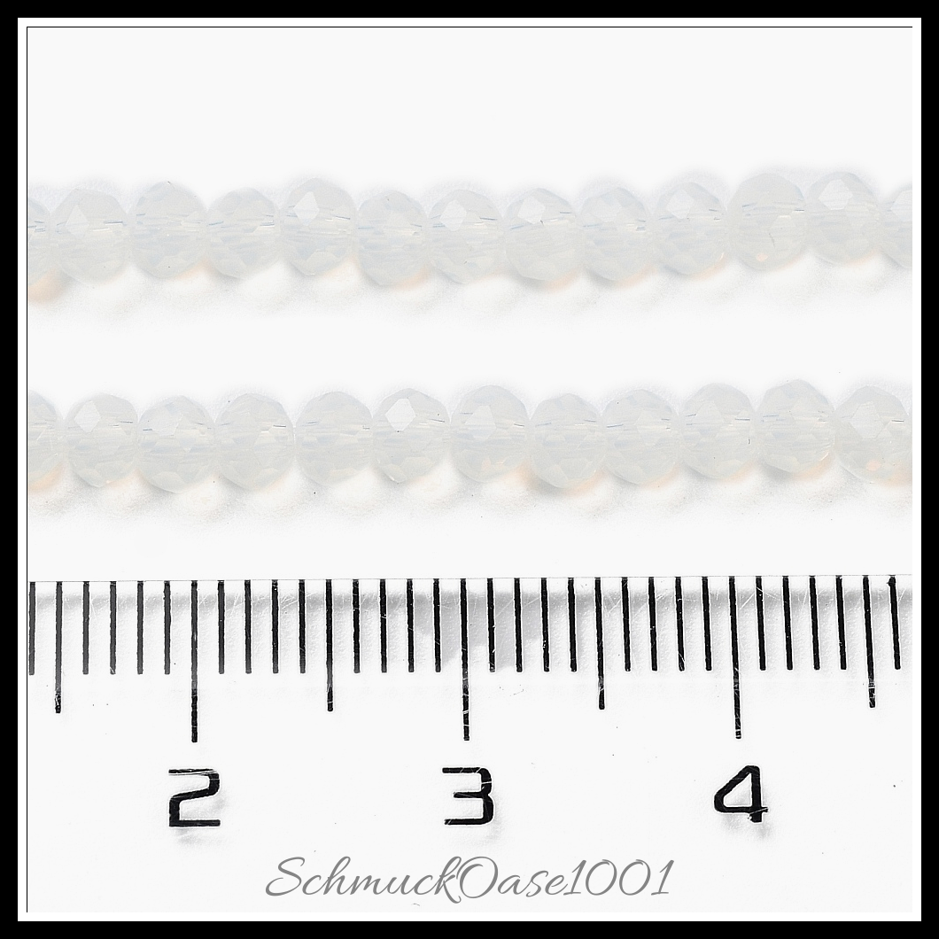 Glasperlen stränge facettiert rondell – transparent, 3x2.5-3 mm - 3 stränge aus 3x2.5-3 mm bohrung: 1 mm ca. 139 stk / pro strang14 zoll. 3 stränge, ausdrucksstark und ideal für auffällige designs