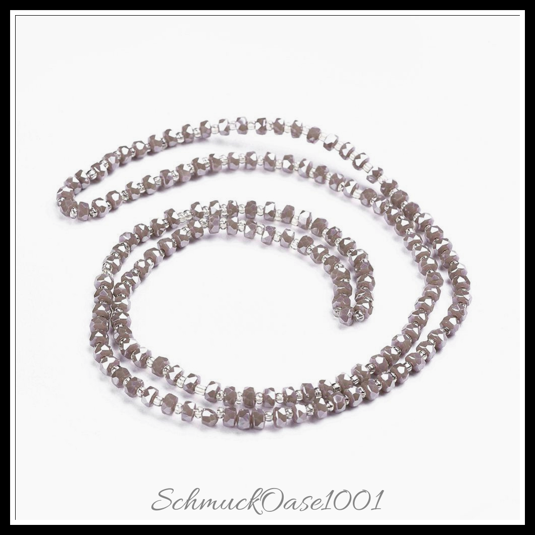 Glasperlen stränge facettiert rondell – verschiedene farben, 2 stränge ca. 150 stk pro strang, aus meergrün in der farbe glas, facettiert, rondell und größe 4x2.5 mm bohrung: 0.8 mm ca. 150 stk pro strang 23.6 zoll (60 cm) 2 stränge, ausdrucksstark und ideal für auffällige designs