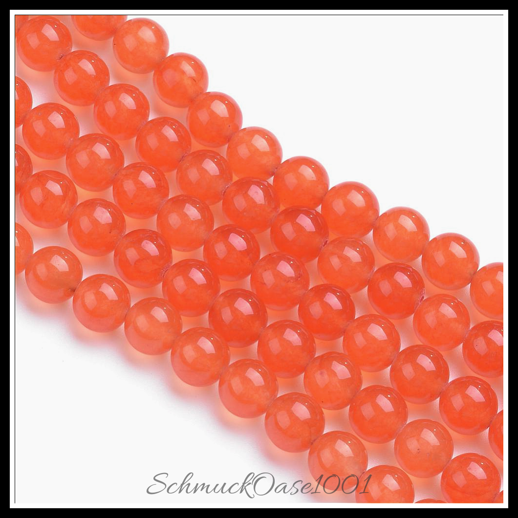Natürliche jadeperlen, gefärbt – rund, 6 mm, verschiedene farben, in der farbe natuerliche weisse jade, gefaerbt, rund, ausdrucksstark und ideal für auffällige designs