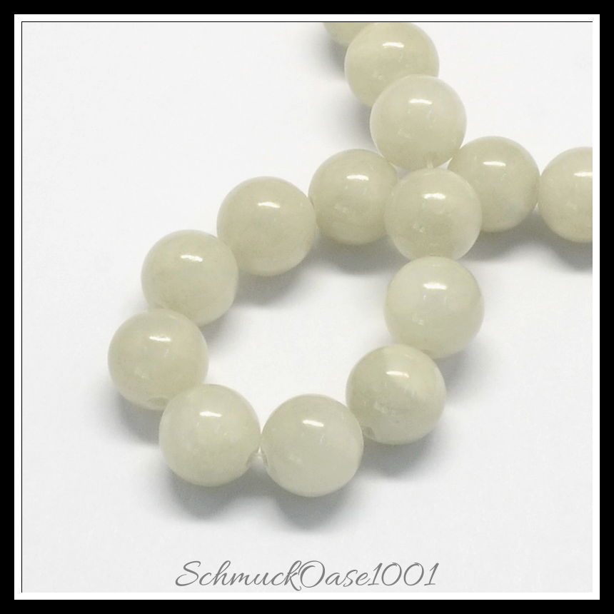 Natürliche jadeperlen, gefärbt – rund, 6 mm, verschiedene farben, in der farbe natuerliche weisse jade, gefaerbt, rund, ausdrucksstark und ideal für auffällige designs
