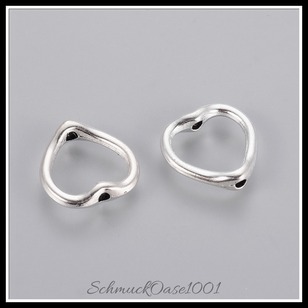 Tibetischer stil herz perlen frame, antik silber, 26 stk.