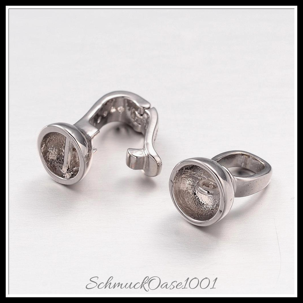 Messing klammern mit mikro-pflastern zirkonia, platin farbe – 2 stk., aus platin farbe in der farbe messing, klammern, mikro-pflastern, zirkonia, platiniert und größe 23x8 mm, perfekt für die herstellung individueller ketten und armbänder