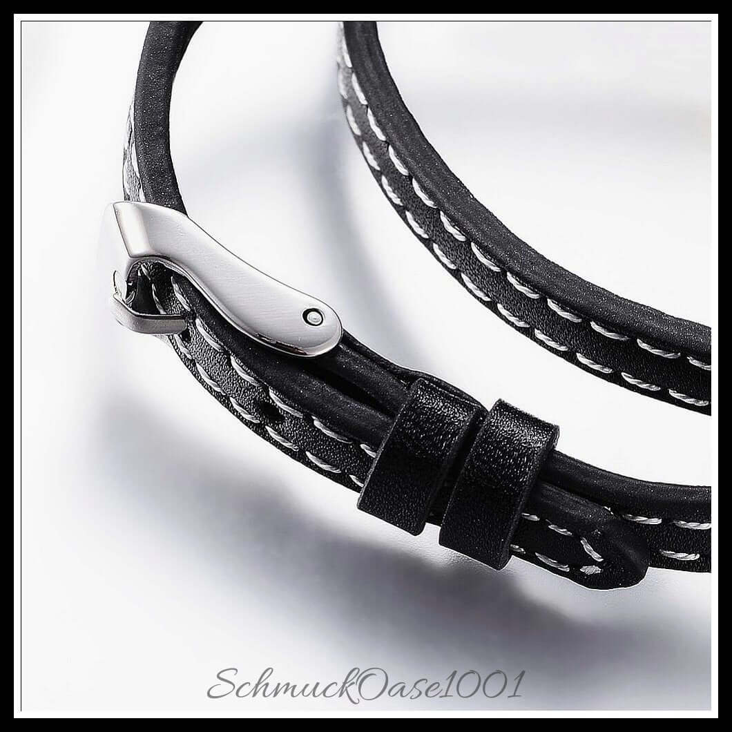 Lederarmband mit edelstahl-tag – 14.6x3.7 cm / 1 stück, aus leder / edelstahl, stempelbar, leerer tag in der farbe gold und größe 14.6x3.7 cm / 1 st.