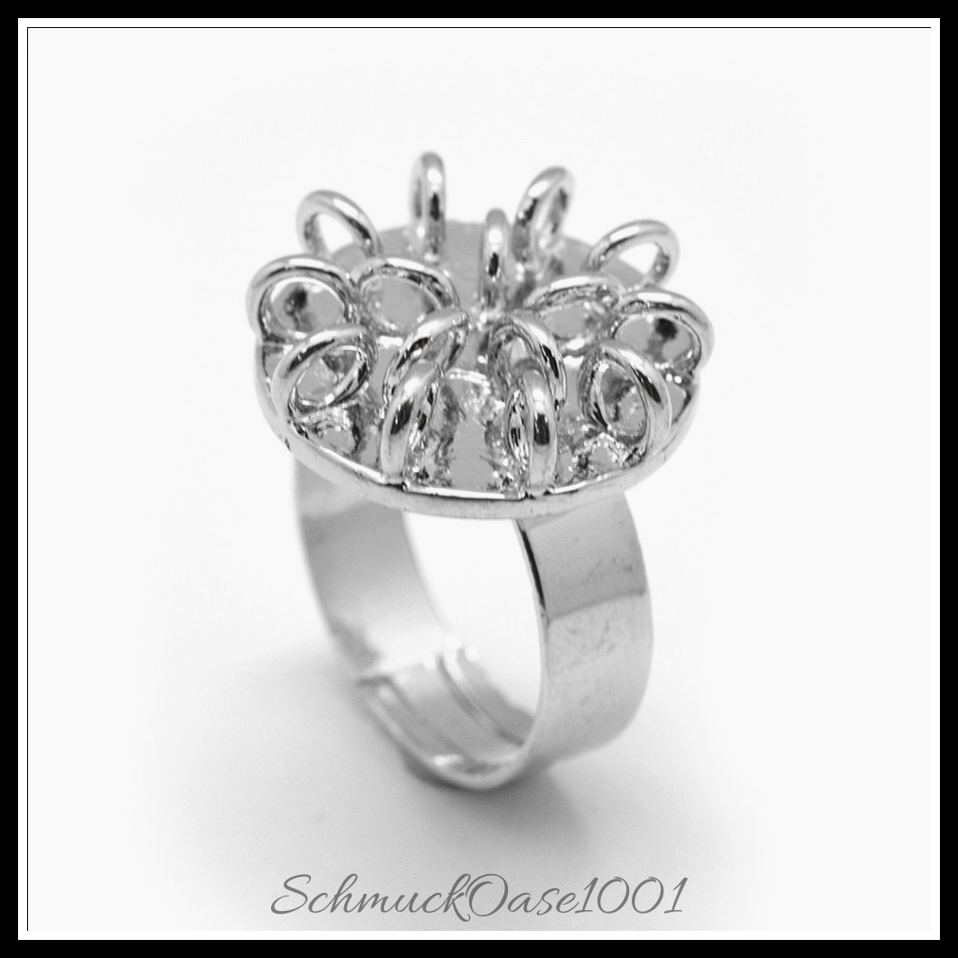 Eisenring schäfte, messing-ringbasis, platin, 2 stk.