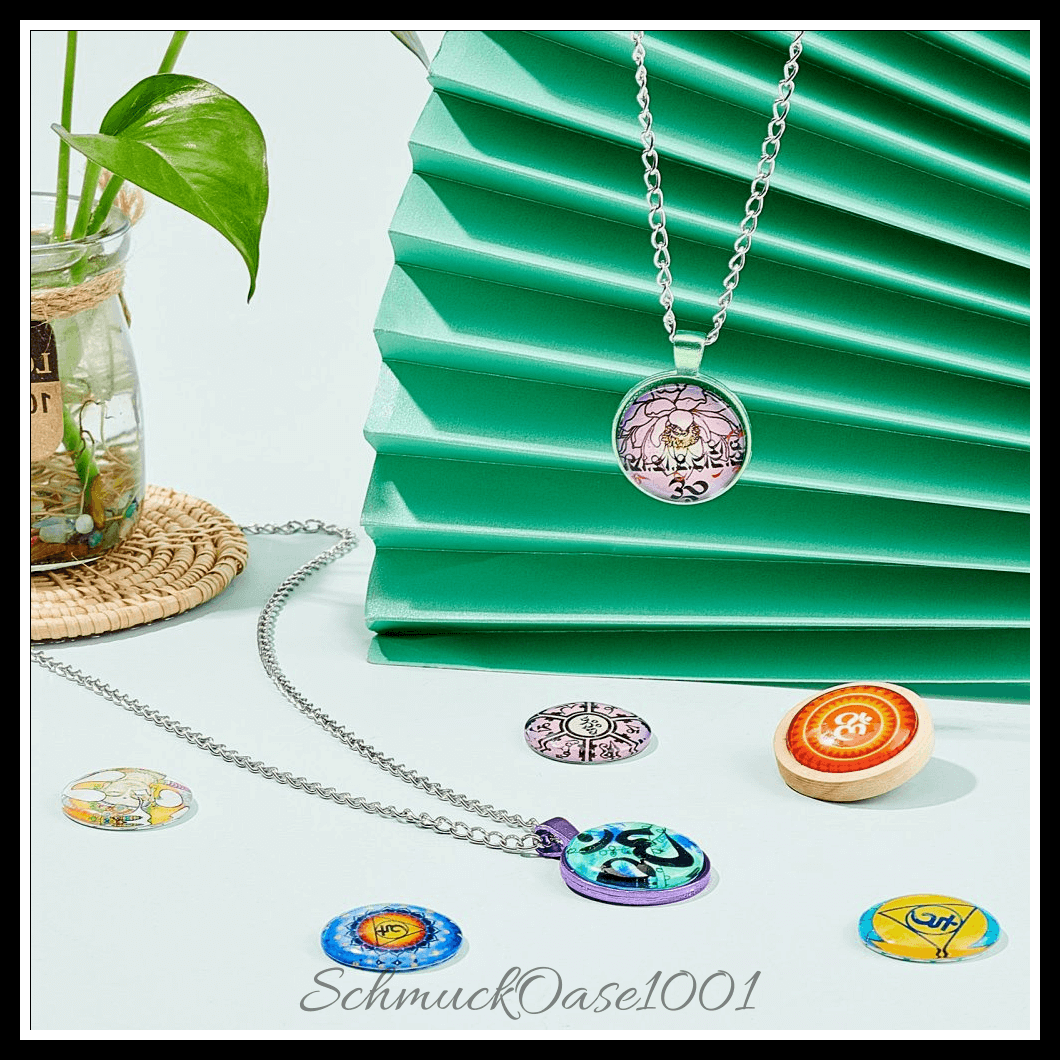 Chakra glas-cabochons – selbstklebend – 25 mm – 50 stück aus 25x6 mm, 50 stk. in den größen -