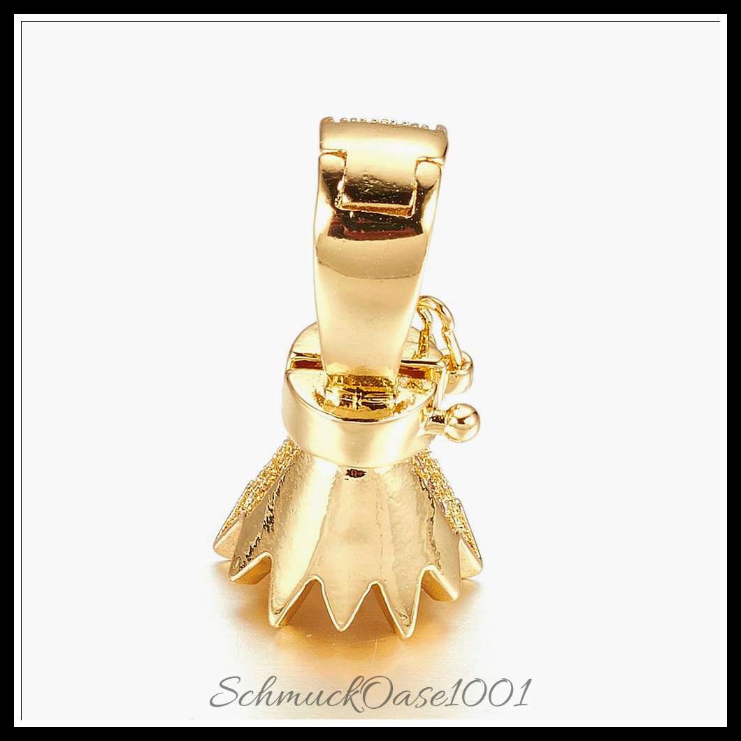 Messing mikro-pflastern zirkonia twister spangen, golden – 2 stk., aus gold in der farbe messing, spangen, mikro-pflastern, zirkonia, twister, golden und größe 22x11 mm, bohrung: 6x10 mm, perfekt für die herstellung individueller ketten und armbänder