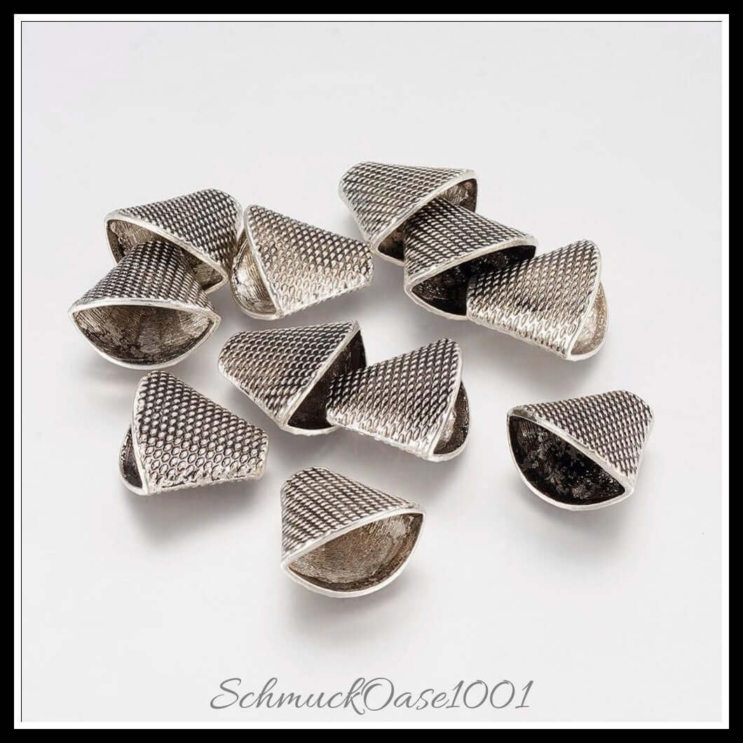 Tibetischen stil legierung perlenkappen – rund / 22x17 mm – 15 stück, in der farbe legierung, tibetischer stil, rund, bleifrei, perfekt für die herstellung individueller ketten und armbänder