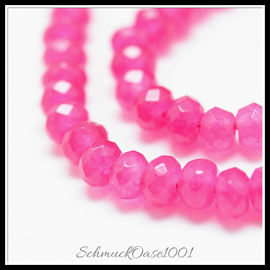 Natürliche jadeperlen, gefärbt, facettiert – rondell, verschiedene farben, aus koralle in der farbe natuerliche weisse jade, gefaerbt, facettiert, rondell und größe 4-5x3 mm bohrung: 0.5 mm ca. 115-120 stk pro strang 13.39-13.98 zoll (34-35.5 cm) 2 stränge, ausdrucksstark und ideal für auffällige designs
