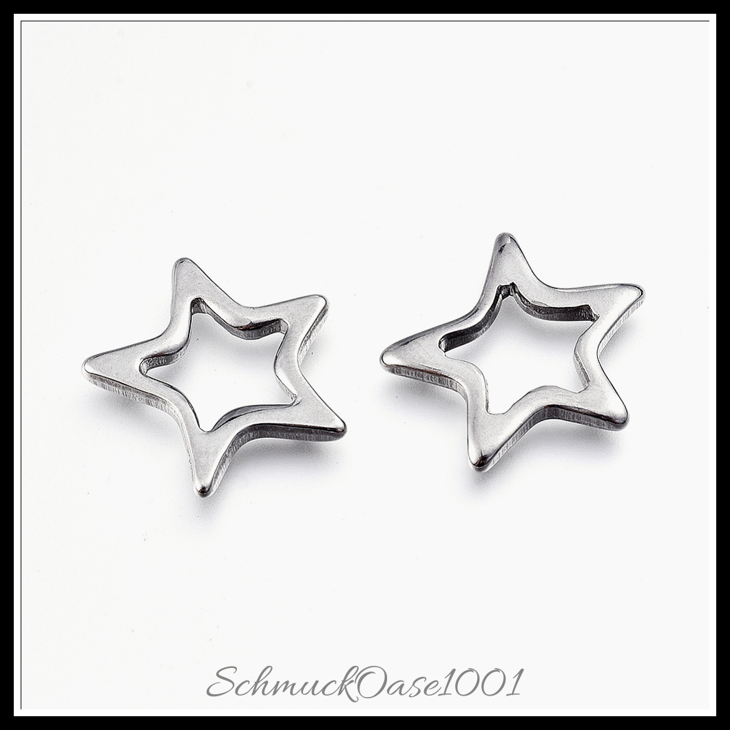 304 edelstahl verbinderringe, stern, 6 stk.